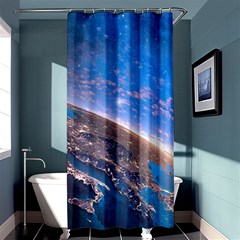 Earth Blue Galaxy Sky Space Shower Curtain 36  X 72  (stall)  by Cemarart