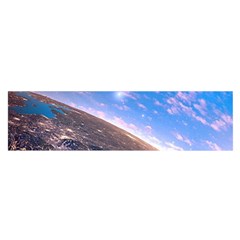 Earth Blue Galaxy Sky Space Oblong Satin Scarf (16  X 60 ) by Cemarart