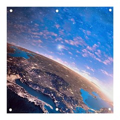 Earth Blue Galaxy Sky Space Banner And Sign 3  X 3  by Cemarart