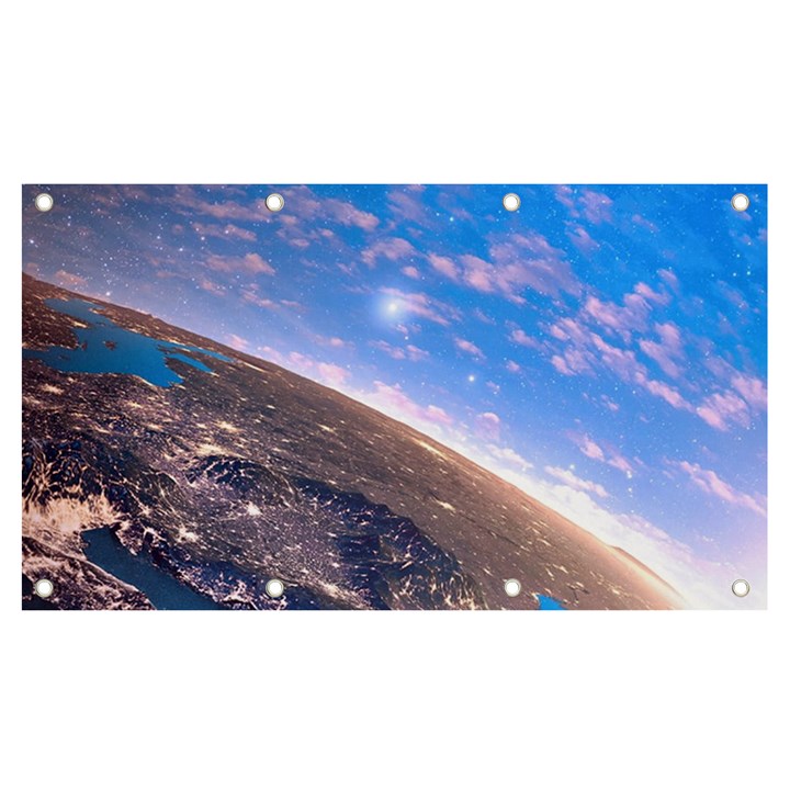 Earth Blue Galaxy Sky Space Banner and Sign 7  x 4 