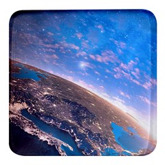 Earth Blue Galaxy Sky Space Square Glass Fridge Magnet (4 Pack) by Cemarart