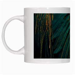 Dark Green Leaves Leaf White Mug by Cemarart