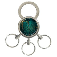 Dark Green Leaves Leaf 3-ring Key Chain