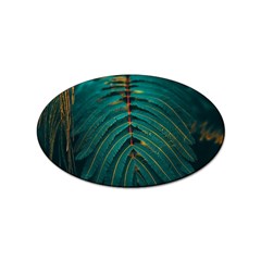 Dark Green Leaves Leaf Sticker Oval (10 Pack) by Cemarart