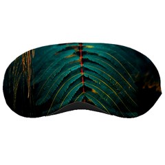 Dark Green Leaves Leaf Sleep Mask by Cemarart