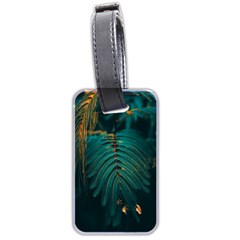 Dark Green Leaves Leaf Luggage Tag (two Sides) by Cemarart