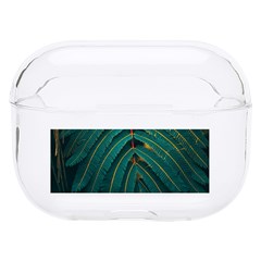 Dark Green Leaves Leaf Hard Pc Airpods Pro Case by Cemarart