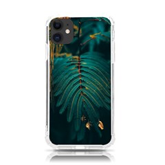 Dark Green Leaves Leaf Iphone 11 Tpu Uv Print Case by Cemarart