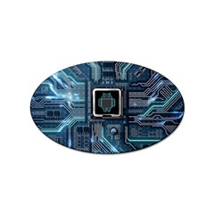 Circuit Board Motherboard Sticker Oval (10 Pack) by Cemarart