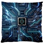 Circuit Board Motherboard Large Premium Plush Fleece Cushion Case (One Side) Front