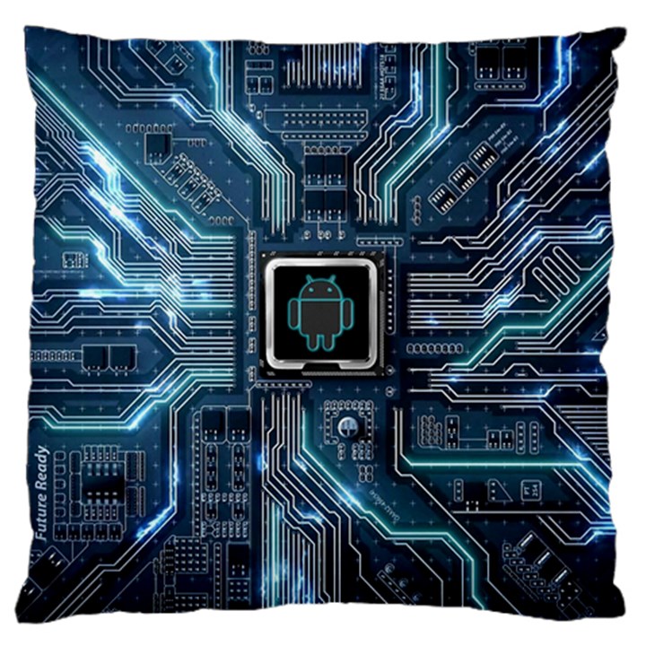 Circuit Board Motherboard Large Premium Plush Fleece Cushion Case (One Side)