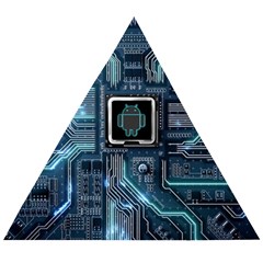 Circuit Board Motherboard Wooden Puzzle Triangle by Cemarart