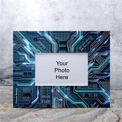 Circuit Board Motherboard White Tabletop Photo Frame 4 x6  by Cemarart