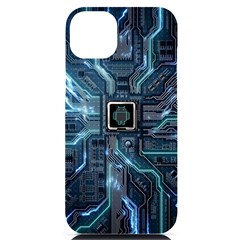 Circuit Board Motherboard Iphone 14 Plus Black Uv Print Case by Cemarart