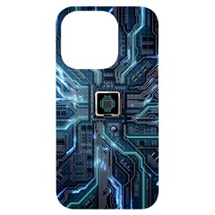 Circuit Board Motherboard Iphone 14 Pro Black Uv Print Case by Cemarart