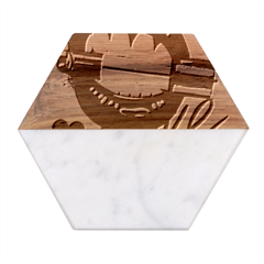 Adobe Express 20220717 1721280 9235749027681339 Fashion-printed-clothing-accessories (1) Marble Wood Coaster (hexagon)  by sunkissedallure