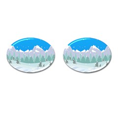 Snowman Orest Snowflakes Cufflinks (oval)