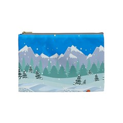 Snowman Orest Snowflakes Cosmetic Bag (medium) by Hannah976