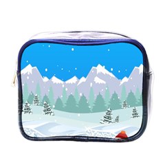 Snowman Orest Snowflakes Mini Toiletries Bag (one Side) by Hannah976