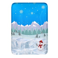 Snowman Orest Snowflakes Rectangular Glass Fridge Magnet (4 Pack) by Hannah976