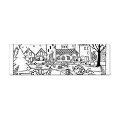 Colouring Page Winter City Skating Sticker (bumper) by Hannah976