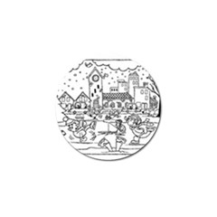 Colouring Page Winter City Skating Golf Ball Marker (4 Pack) by Hannah976