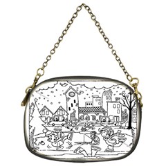 Colouring Page Winter City Skating Chain Purse (one Side) by Hannah976