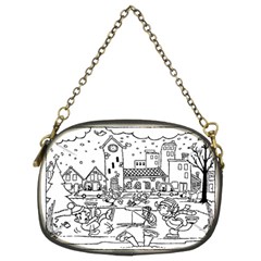 Colouring Page Winter City Skating Chain Purse (two Sides) by Hannah976