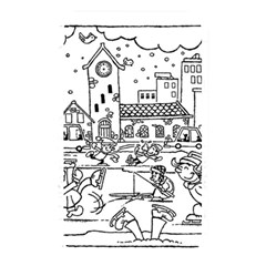 Colouring Page Winter City Skating Memory Card Reader (rectangular) by Hannah976