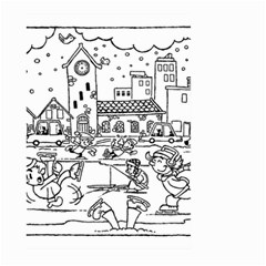 Colouring Page Winter City Skating Large Garden Flag (two Sides) by Hannah976