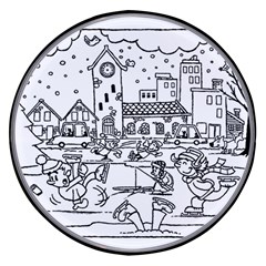 Colouring Page Winter City Skating Wireless Fast Charger(black)