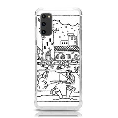 Colouring Page Winter City Skating Samsung Galaxy S20 6 2 Inch Tpu Uv Case by Hannah976