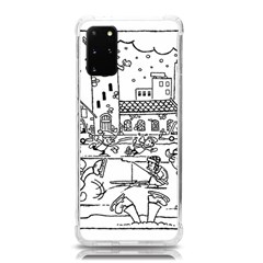 Colouring Page Winter City Skating Samsung Galaxy S20plus 6 7 Inch Tpu Uv Case by Hannah976