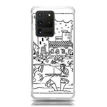 Colouring Page Winter City Skating Samsung Galaxy S20 Ultra 6.9 Inch TPU UV Case Front