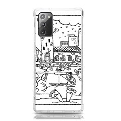 Colouring Page Winter City Skating Samsung Galaxy Note 20 Tpu Uv Case by Hannah976