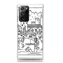 Colouring Page Winter City Skating Samsung Galaxy Note 20 Ultra Tpu Uv Case by Hannah976