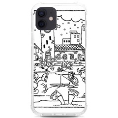 Colouring Page Winter City Skating Iphone 12/12 Pro Tpu Uv Print Case by Hannah976