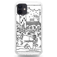 Colouring Page Winter City Skating Iphone 12 Mini Tpu Uv Print Case	 by Hannah976