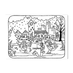 Colouring Page Winter City Skating Crystal Sticker (a4) by Hannah976