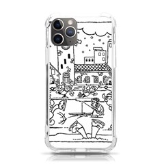 Colouring Page Winter City Skating Iphone 11 Pro 5 8 Inch Tpu Uv Print Case by Hannah976