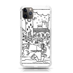 Colouring Page Winter City Skating Iphone 11 Pro Max 6 5 Inch Tpu Uv Print Case by Hannah976