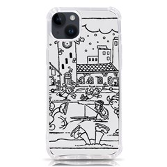 Colouring Page Winter City Skating Iphone 14 Plus Tpu Uv Print Case by Hannah976