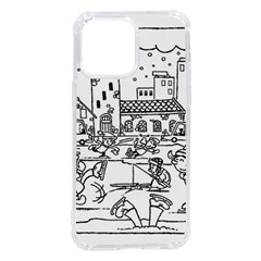 Colouring Page Winter City Skating Iphone 14 Pro Max Tpu Uv Print Case