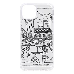 Colouring Page Winter City Skating Iphone 13 Tpu Uv Print Case by Hannah976