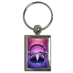 Headphones Sound Audio Music Radio Key Chain (rectangle) by Hannah976