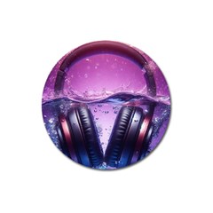 Headphones Sound Audio Music Radio Magnet 3  (round) by Hannah976