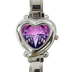 Headphones Sound Audio Music Radio Heart Italian Charm Watch by Hannah976