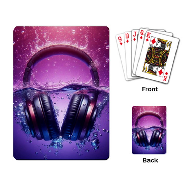 Headphones Sound Audio Music Radio Playing Cards Single Design (Rectangle)