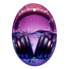 Headphones Sound Audio Music Radio Oval Ornament (two Sides) by Hannah976