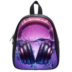 Headphones Sound Audio Music Radio School Bag (small) by Hannah976